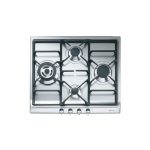 Encimera gas Smeg SER60SGH3, Inox, 4 fuegos